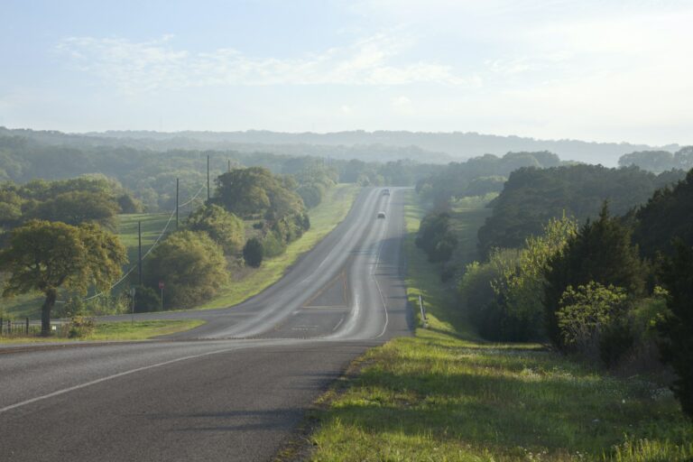 Texas Hill Country Road at Sundown