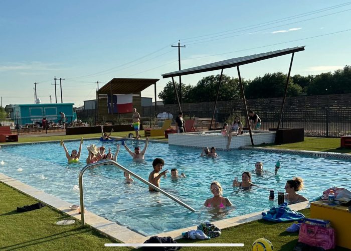 El Camino RV Resort Pool With Guests